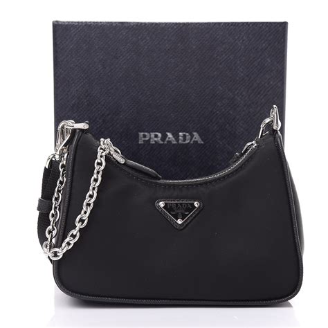 prada shoulder bag nylon tessuto mini black